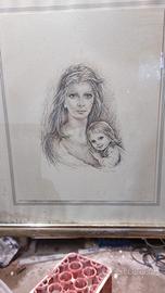 ritratto donna con bambino fatto da Giuseppe taran