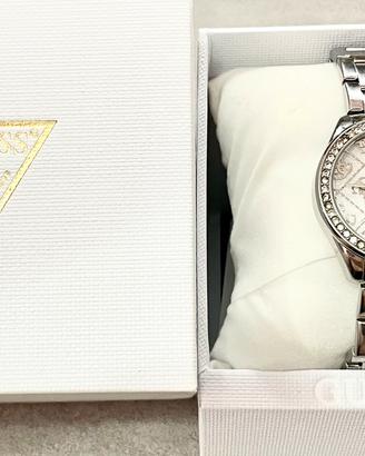 Orologio Guess argentato con scatola e maglie extr
