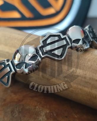 Bracciale rigido Harley Davidson doppio logo