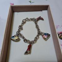 Bracciale in argento 925 -borse e stivali smaltati