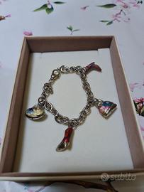 Bracciale in argento 925 -borse e stivali smaltati