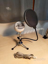 Microfono Blue Snowball + filtro anti pop