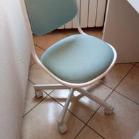 Sedia scrivania  bimbi IKEA ÖRFJÄLL - bianco/verde