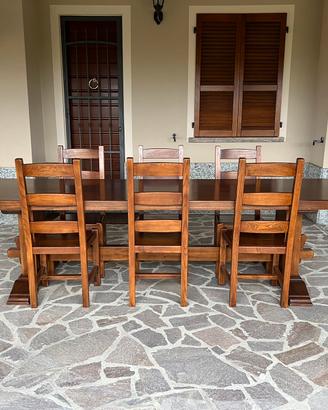 Tavolo massello legno con sedie