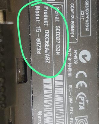 notebook Intel i5 non funzionante