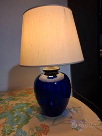 LAMPADA DA TAVOLO CON BASE IN VETRO SOFFIATO BLU V