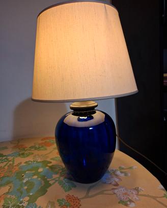 LAMPADA DA TAVOLO CON BASE IN VETRO SOFFIATO BLU V