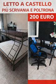 letto a castello e scrivania con poltrona 