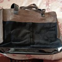 BORSA DONNA Colore Marrone/nero Scamosciato