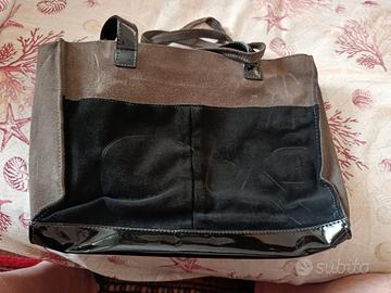 BORSA DONNA Colore Marrone/nero Scamosciato