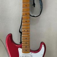 Fender Straocaster Candy Apple Red in stile YJM