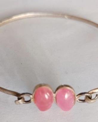 braccialetti donna argento rodocrosite ambra.
