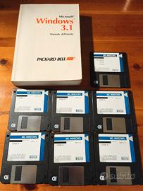 Microsoft Windows 3.x floppy disk con manuale 