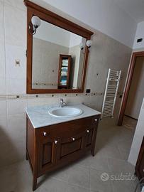 Mobile bagno completo con specchio in legno