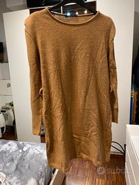 Vestito in Maglia Cammello con Spalline Struct