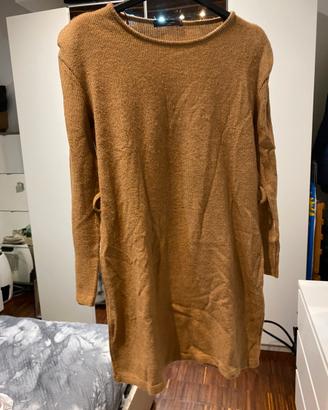Vestito in Maglia Cammello con Spalline Struct