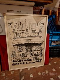 Quadro vintage disegno a mano – Alassio “Albatros”