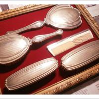 Servizio da toilette in argento 5 pezzi anni 60.