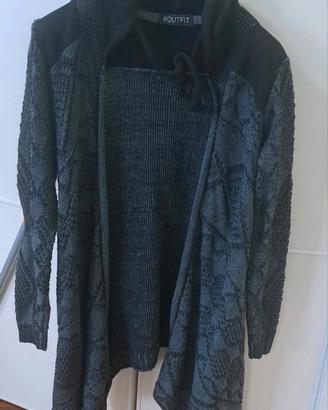 Giacca maglia con cappuccio 