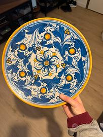 PIATTO PIANO CERAMICA ARTIGIANALE SICILIANA