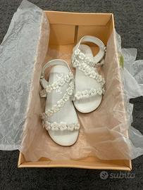 Sandali in pelle bianchi Oca-Loca NUOVI n.29