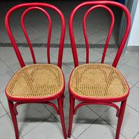 Sedie Thonet in legno e paglia di Vienna
