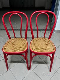 Sedie Thonet in legno e paglia di Vienna