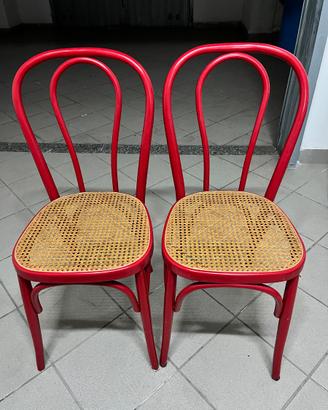 Sedie Thonet in legno e paglia di Vienna