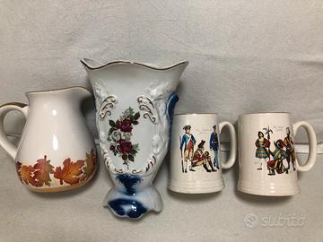 Ceramiche Vintage Vaso Brocca Boccali