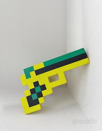 Pistola Minecraft Pixel Art Decorazione Gamer