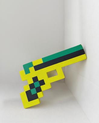 Pistola Minecraft Pixel Art Decorazione Gamer