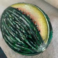 Sasso dipinto a mano- Il melone verde