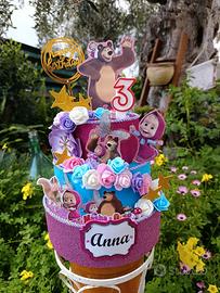 torta finta Masha e orso