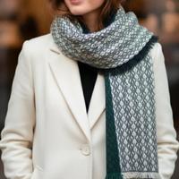 Sciarpa Maxi in Lana Double-Face – Verde/Prugna