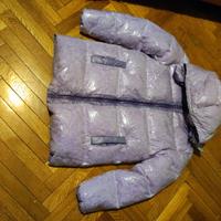 Piumino viola unisex taglia S cappuccio staccabile