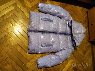 Piumino viola unisex taglia S cappuccio staccabile