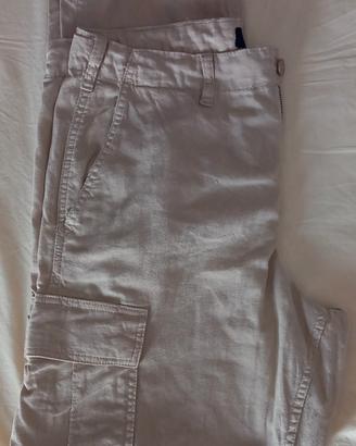 Pantaloni Cargo, misto lino e cotone, marca OVS 