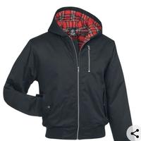 Harrington nero con cappuccio 