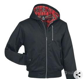 Harrington nero con cappuccio 