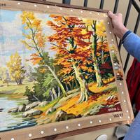 Tela già stampata con disegno e colori guida,