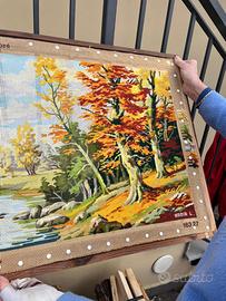 Tela già stampata con disegno e colori guida,