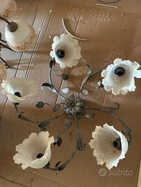 Lampadario con 5 lampadine