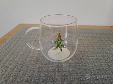 Tazza Vetro Natalizia 3D motivo alberello 