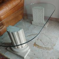 Tavolino in vetro e marmo
