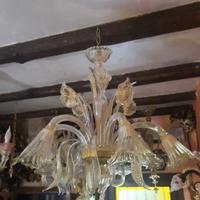 6 luci . murano. calle .cristallo e foglia d'oro