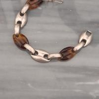 bracciale vintage in argento e tartaruga 