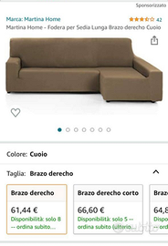 Copridivano 3 posti con chaise longue