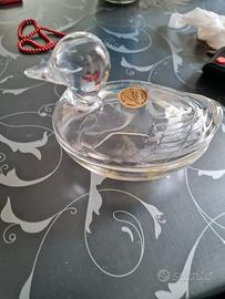 portagioie in cristallo francese forma anatra