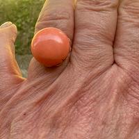 Anello in oro giallo 18 kt e corallo di Sciacca