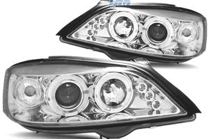 FARI PER OPEL ASTRA G 97-04 ANGEL EYES FONDO CROMA